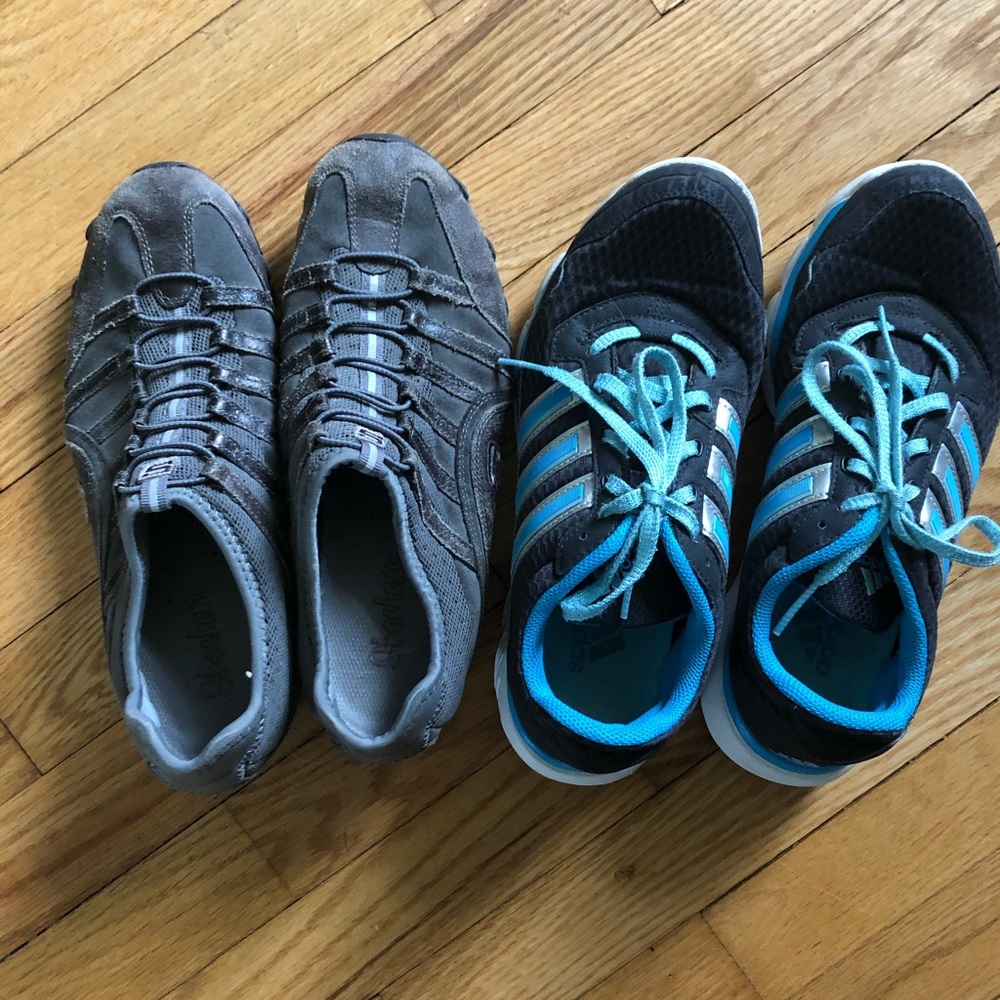 Two pain of women’s athletic shoes